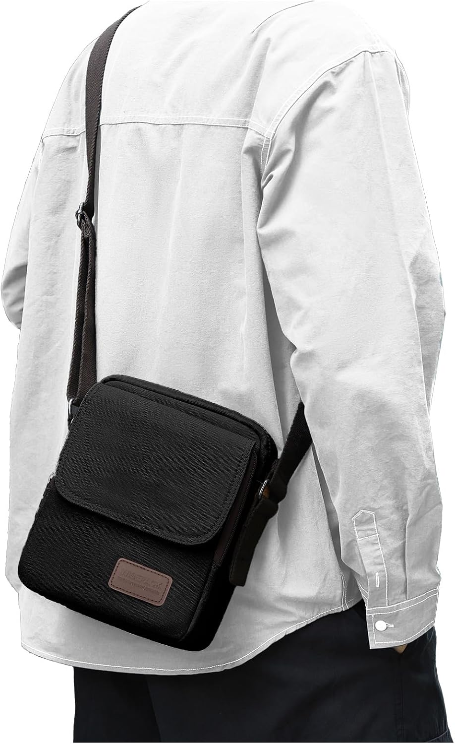 Bolso cruzado para hombre tipo mensajero de lona