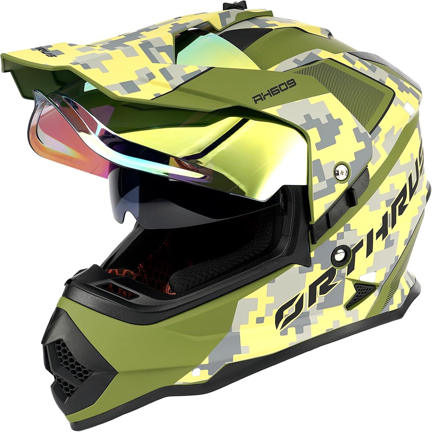 Casco motocicleta Dual Sport Adventure con visera doble