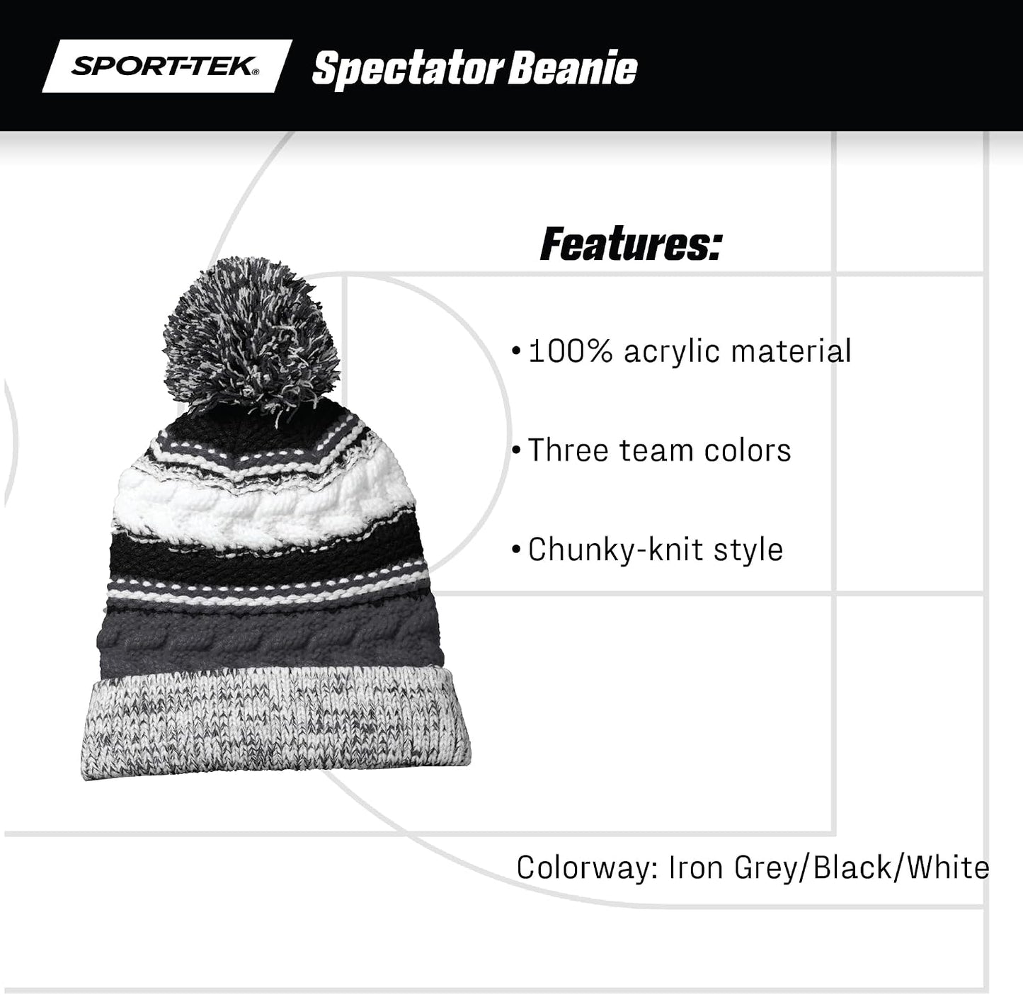 Gorro Pom Pom para Niños del Equipo F20 en Color Blanco