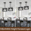 Luz colgante rústica 2 luces cocina comedor ajustable
