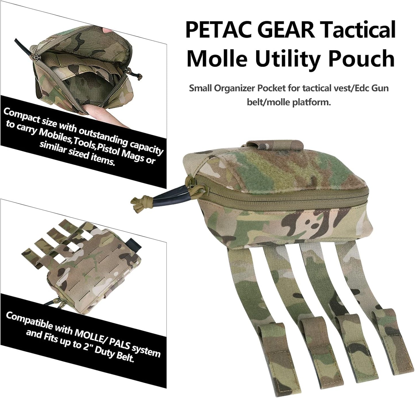 Bolsa molle táctica con bolsillo organiz. para chaleco EDC