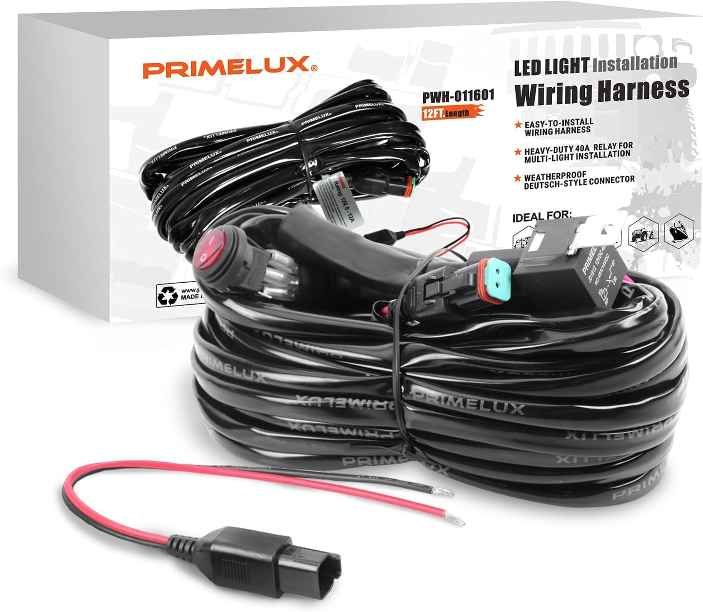 Arnés luces LED 12 pies 12V con interruptor