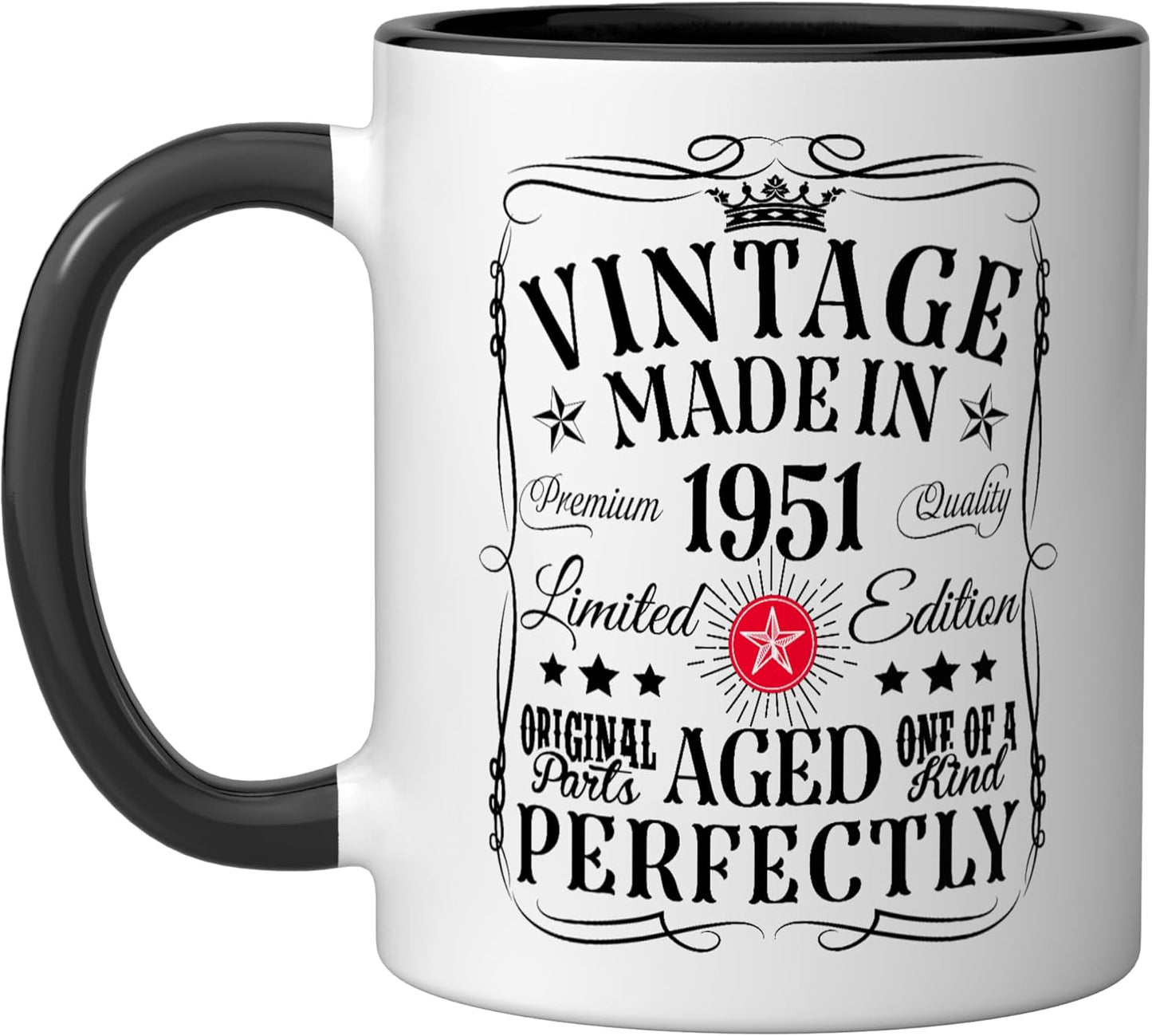 Taza Cerámica Edición 75 Años Negro/Blanco
