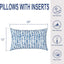 Almohadas lumbares repelentes agua 12x20" pack 2 azul