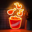 Letrero neón pollo frito LED USB decoración bar comida rápida