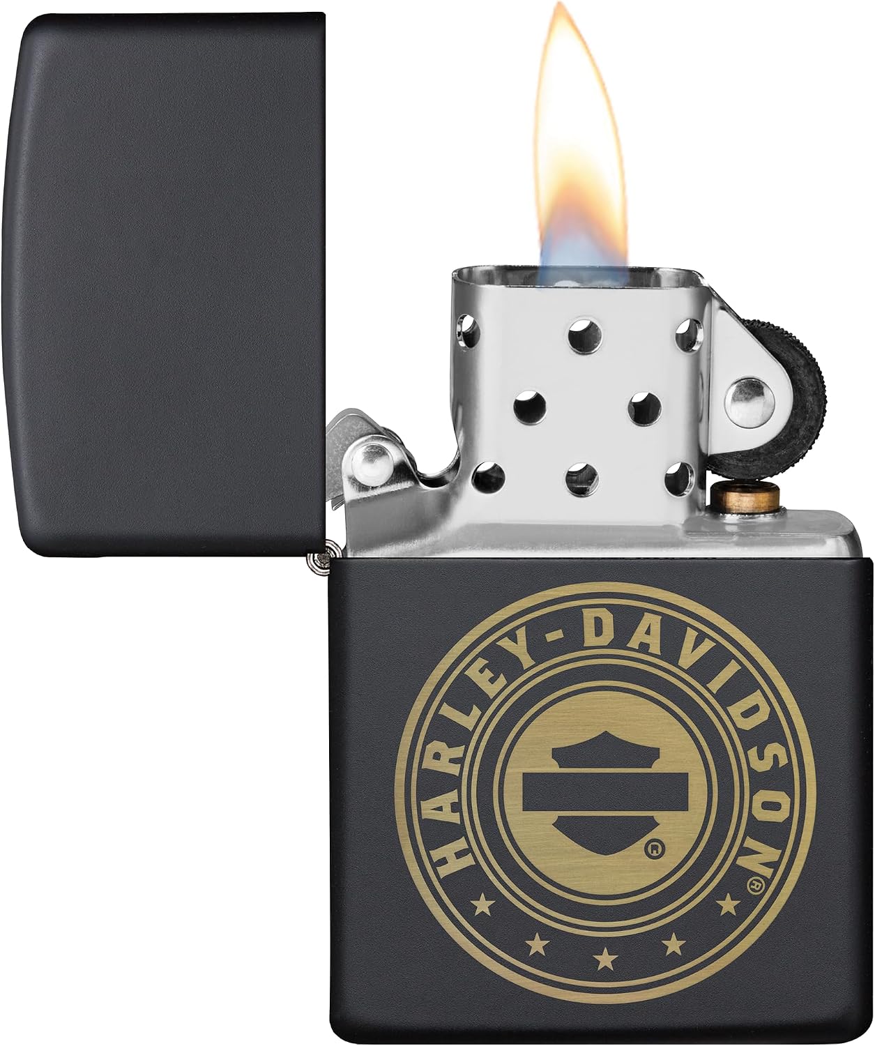 Encendedor bolsillo negro mate logotipo Harley-Davidson