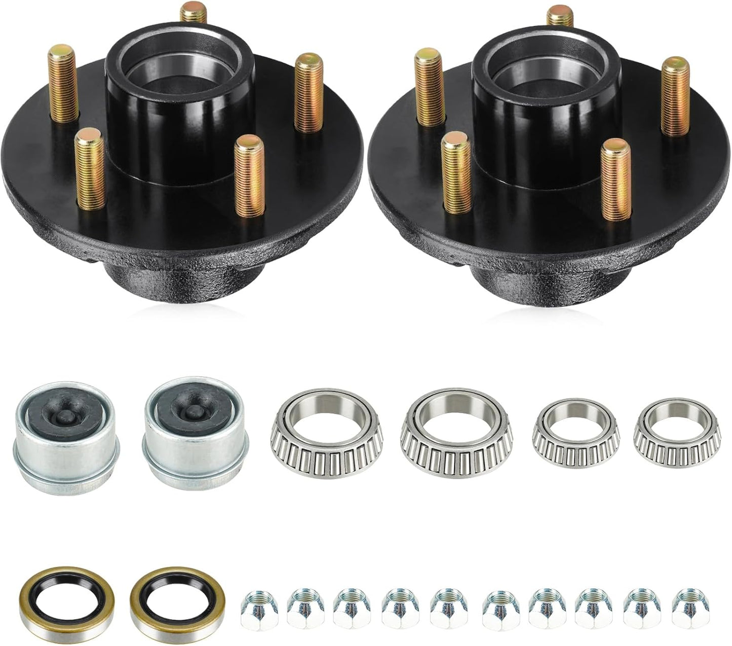 2 Set Cubos Remolque 5 en 4.5 Eje Cónico 3500lb
