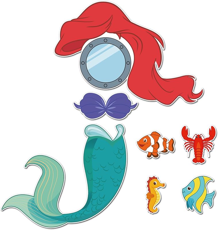 7 imanes sirena decoración puerta refrigerador verano carnaval