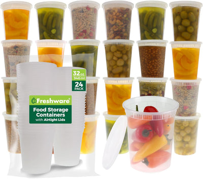 Contenedores alimento 32oz plástico sin BPA apilables
