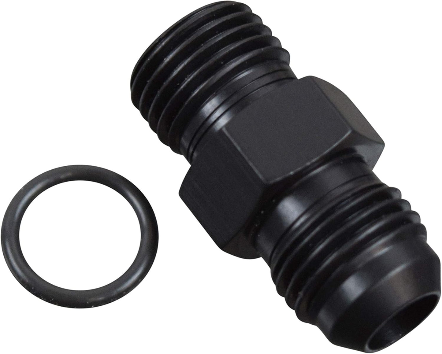 Adaptador bomba combustible 6AN flare oring negro anodizado
