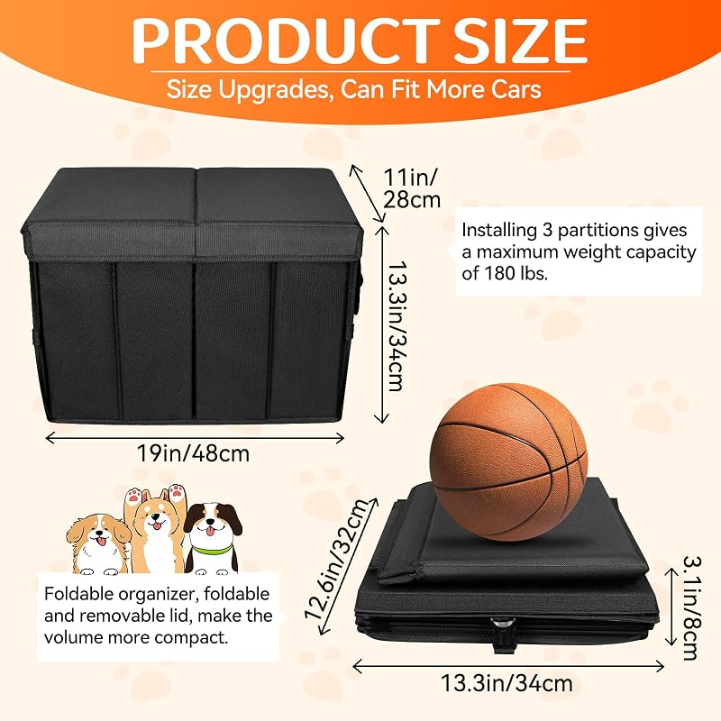 Extensor asiento auto perros grandes 180lb relleno plegable