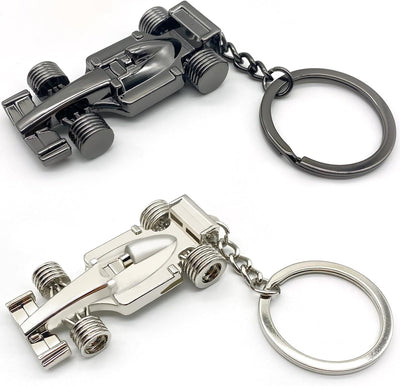 Llavero F1 3D Metal Plata Negro Regalo para Novio Padre Conductor