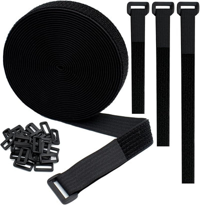 Correas gancho bucle 1x20pies 30 hebillas plástico ajustables