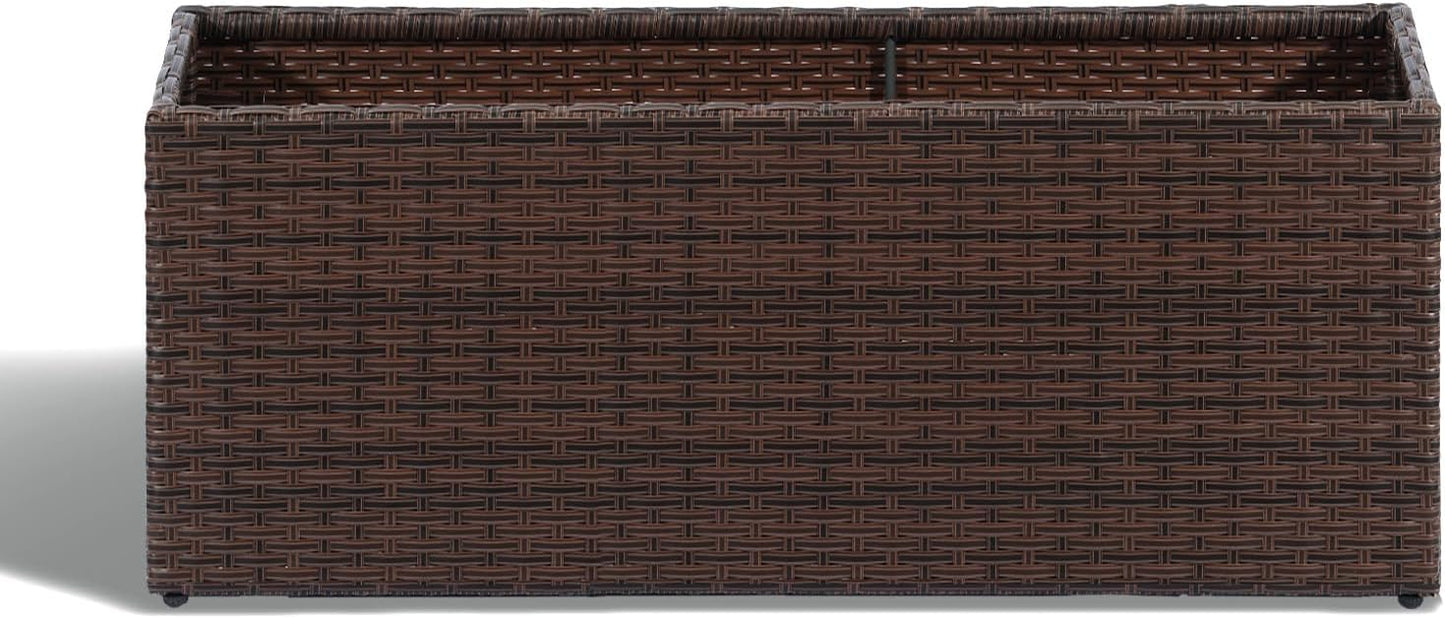 Jardinera Ratán Marrón 36x12x16pulg