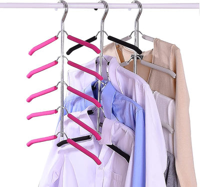 Colgador ropa 5en1 antiderrap acero inox 3 pzas