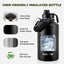 Botella agua aislada acero inox 64oz 48h frío sin BPA set 2