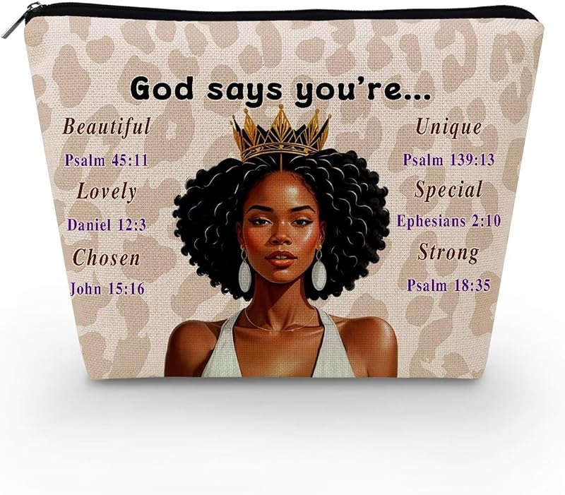 Bolsa cosmética con cremallera regalo para mujeres negras