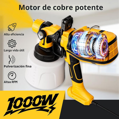 Pulverizador pintura casa 47oz 6 boquillas latón luz LED