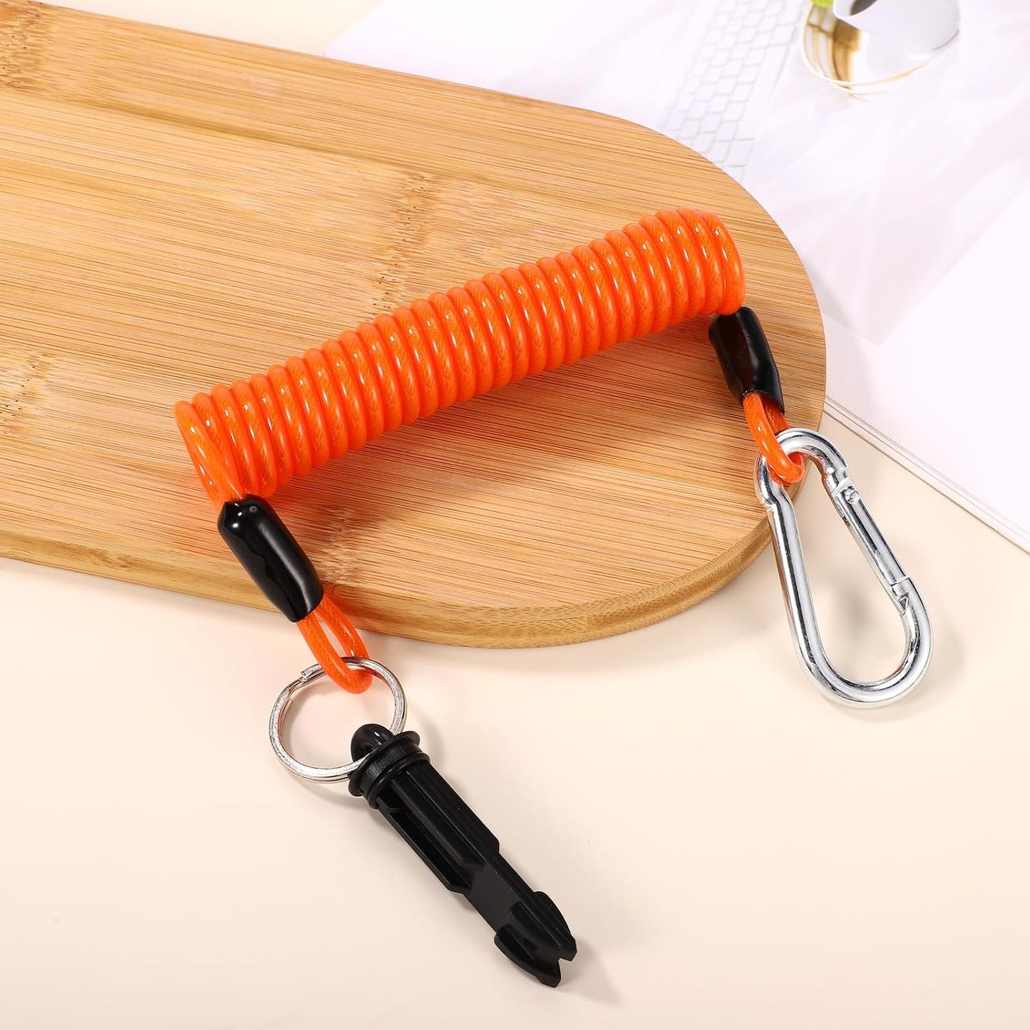 Cable seguridad remolque 6ft pasador mosquetón alambre espiral RV