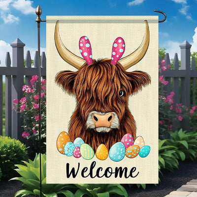 Bandera jardín vaca 12x18pulg doble cara primavera pascua