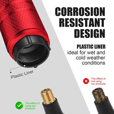 Tapones vástago válvula neumática 4uds metal forro plástico