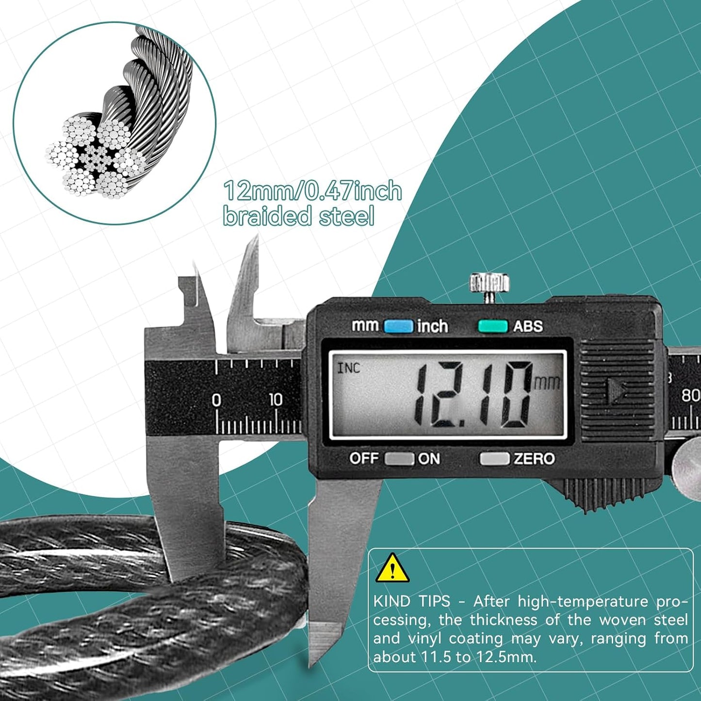 Cable seguridad remolques y equipos al aire libre