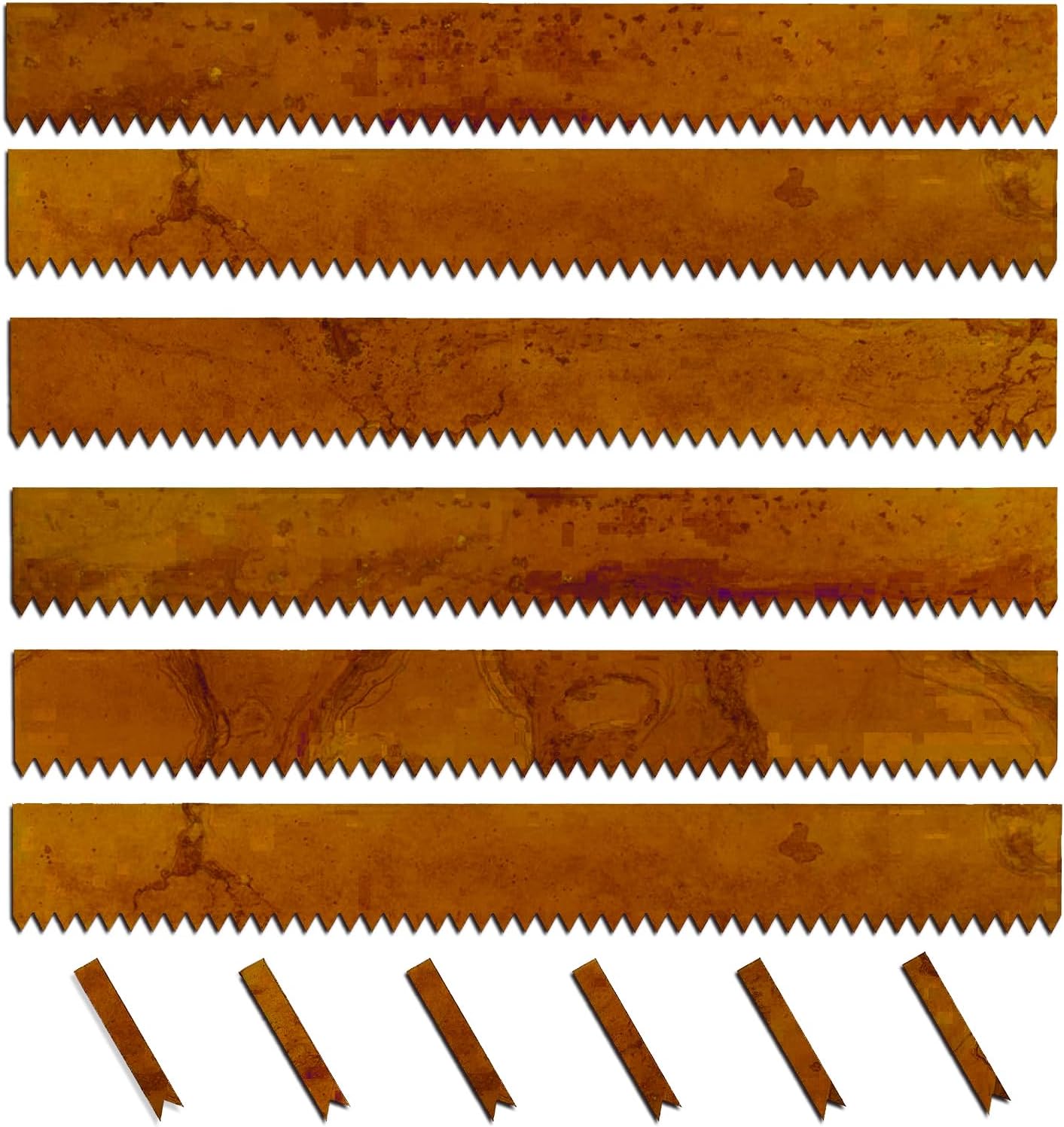 Ribete acero Cor-Ten pre-oxidado 42x8pulg set 6