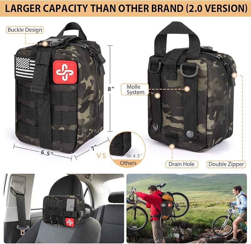 Kit supervivencia 250 pzas con bolsa molle y tienda