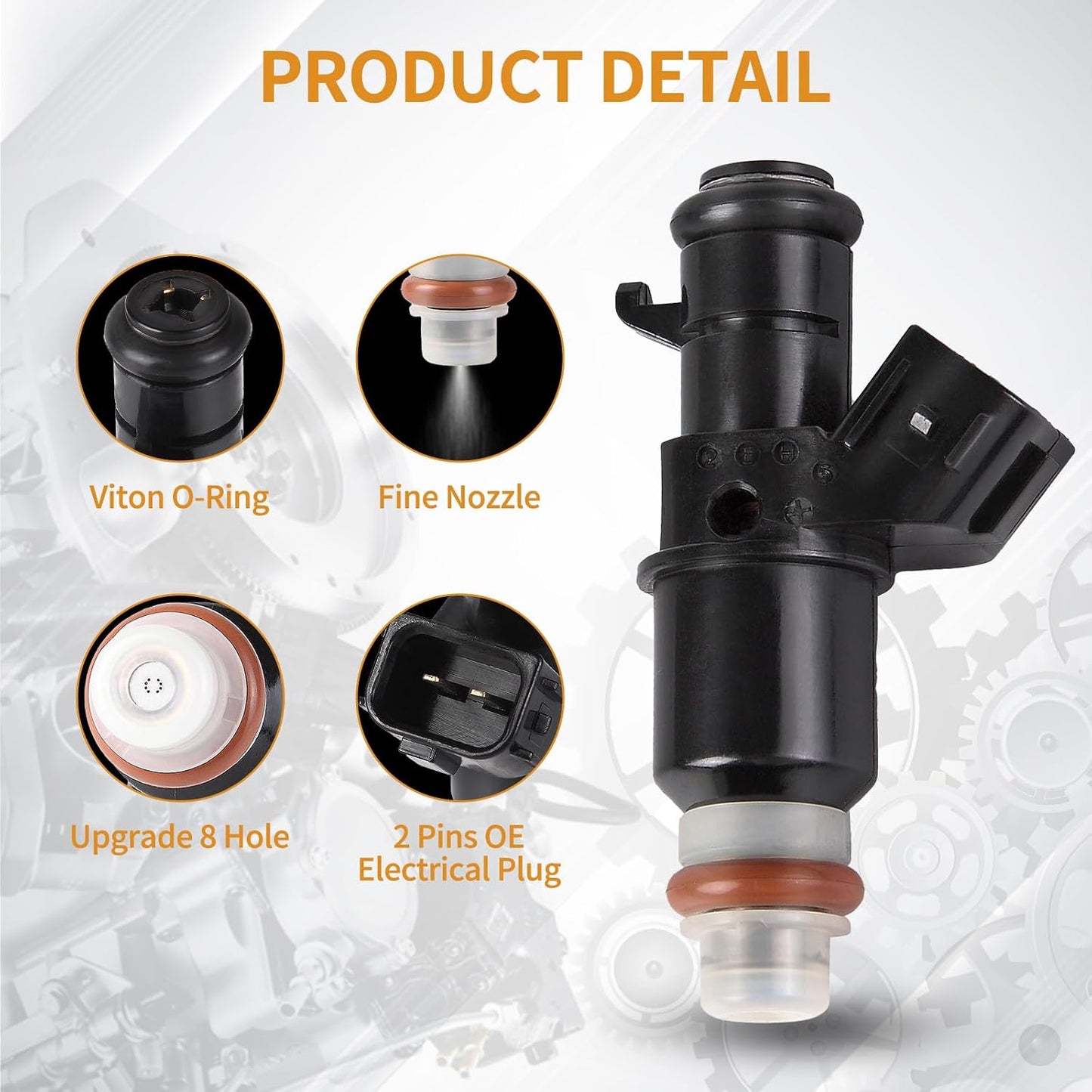 6 Inyectores Combustible 8 Agujeros Comp Honda Accord