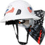 Casco construcción OSHA con visor y cinta para cuello
