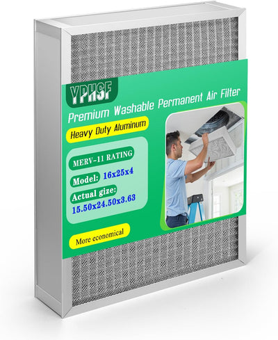 Filtro HVAC reutilizable 16x25x4 MERV-11 lavable eficiencia