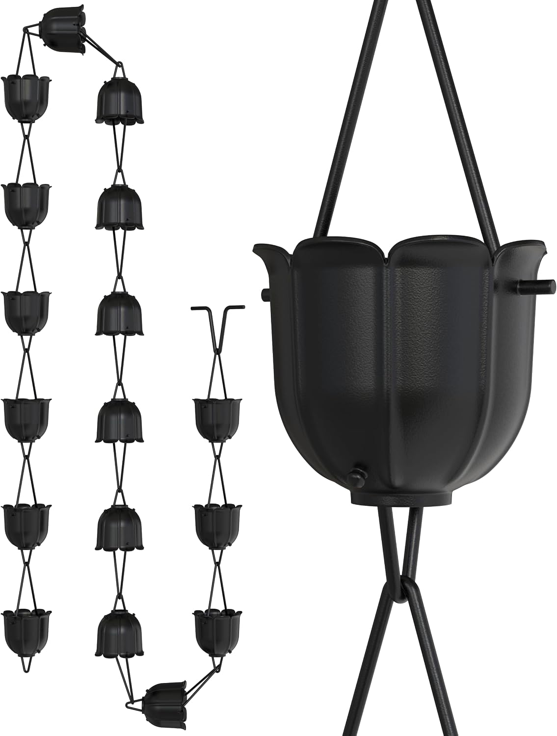 Cadena lluvia aluminio recubrimiento negro 8.5ft