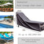 Funda impermeable tumbona patio 68pulg color gris oscuro set 2