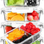 5 Pzas Recipientes Vidrio 36oz 3 Compartimentos Tapas