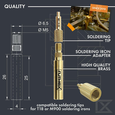 7 Pzas Puntas soldadura para insertos M2-M8 y adaptador 900M