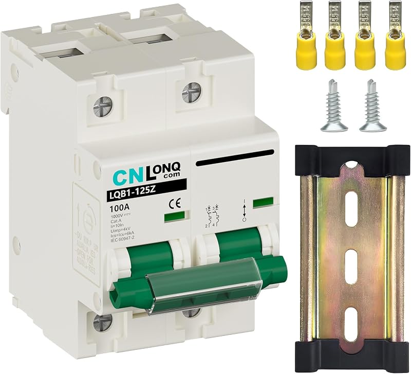 Disyuntor DC 100A 2P para PV, UPS, Batería RV