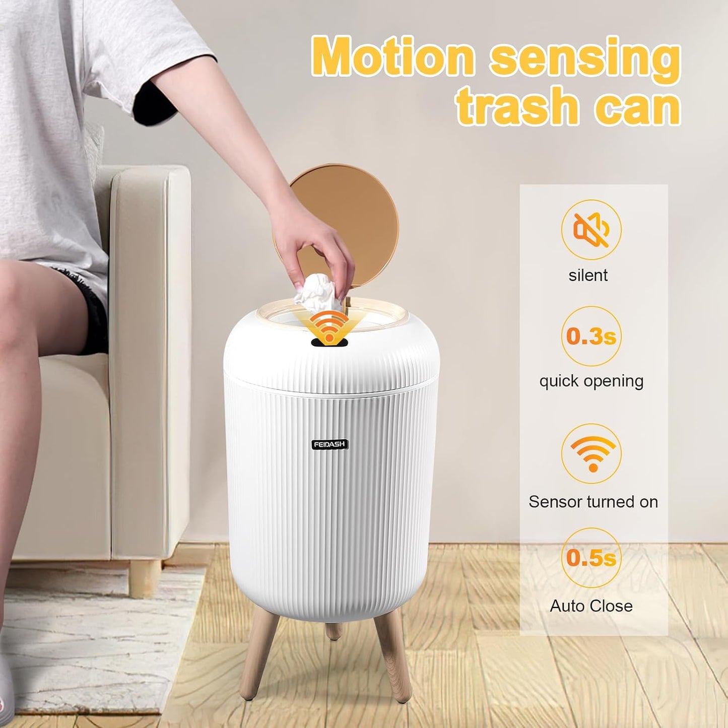 2 Botes Basura Automáticos 3gal Sensor Movimiento