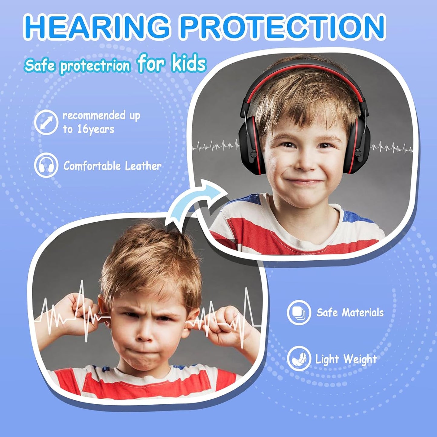 Auriculares niños cancelación ruido SNR 29dB eventos