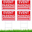 4 Letreros Estacionamiento 16x12" Plástico Impermeable