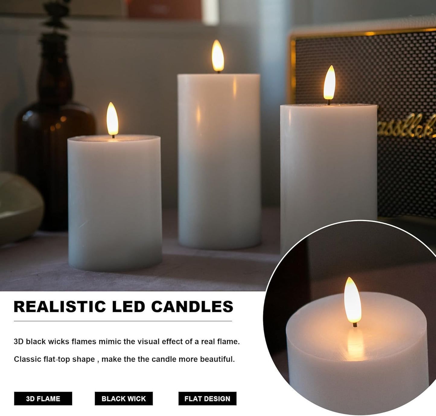 Velas LED blancas control remoto hogar fiestas
