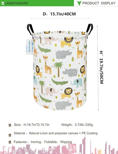 Cesta plegable tela lona organizadora para juguetes dormitorio