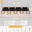 Lámpara baño madera 5 luces estilo rústico jaula metal