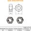 60 Tuercas Hex M5 Acero Inox 0.197" Plata Muebles Bicicleta