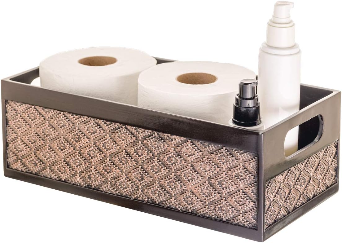 Cesta almacenamiento papel higiénico marrón decorativa baño