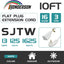 Cable extensión interior enchufe plano 10pies 16/3 SJTW 13A
