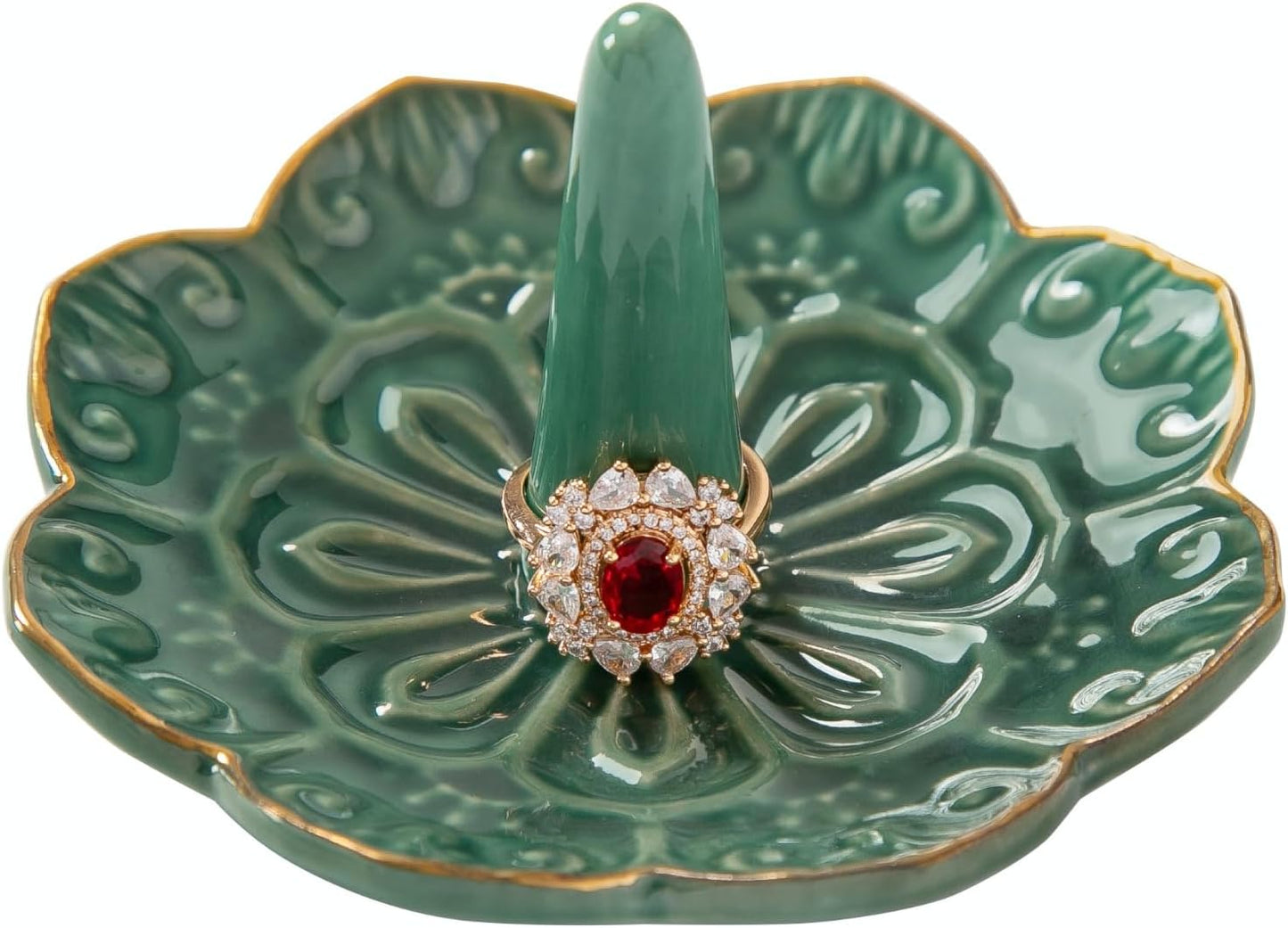 Bandeja cerámica soporte joyas mandala decoración