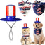 3 Bandanas Perro 4 de Julio Sombrero Tío Sam Traje Cachorro