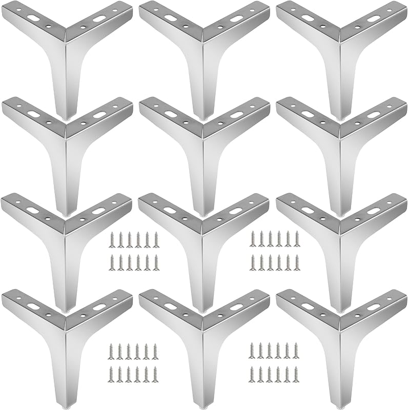 12 Patas Triangulares Metal para Muebles 6"