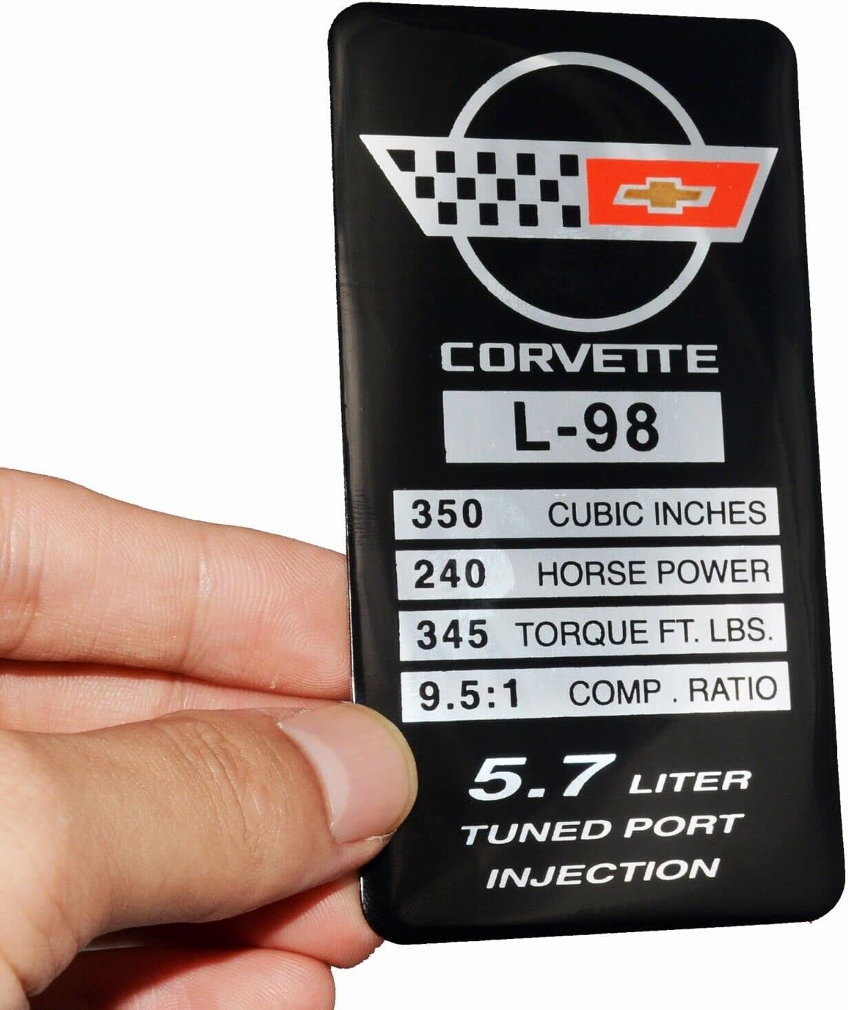 Placa identificación motor C4 Corvette 1987 L98 metal