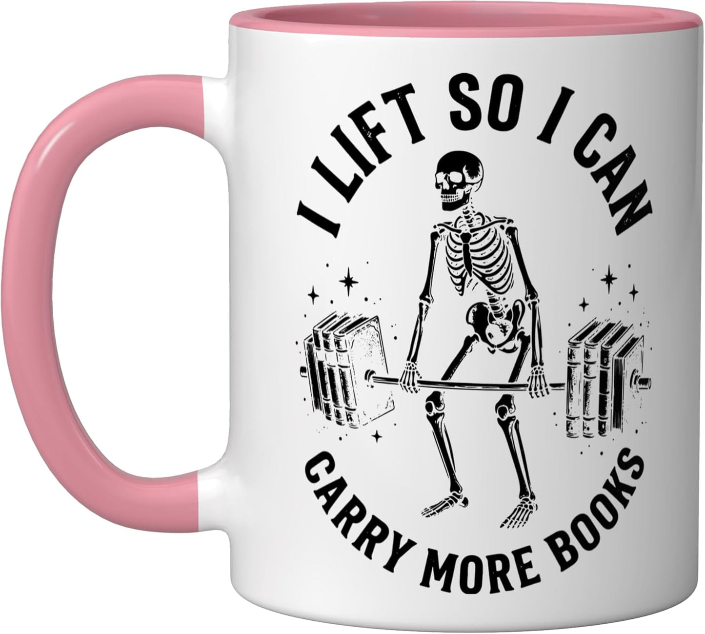 Taza Cerámica para Libros Rosa/Blanco